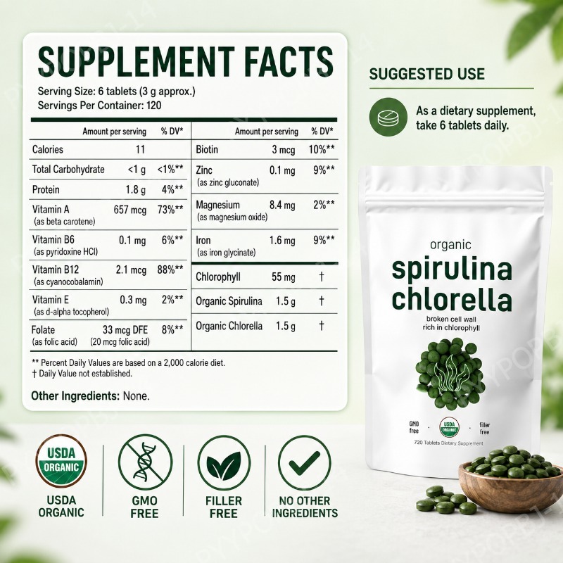 유기농 스피루리나 클로렐라 정제, 데일리 그린스, 식물 - Spirulina Tablet Organic 리뷰 및 가격