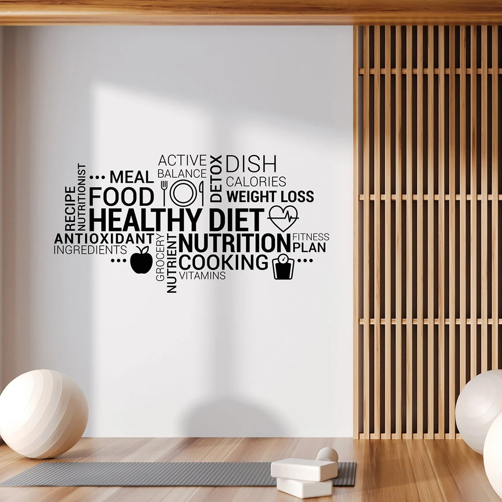 영감을주는 건강한 식사 비닐 벽 데칼 영양 건강 IMo - Nutrition Fitness Gym 리뷰 및 가격